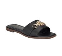 Tommy Hilfiger Sandalias planas Pipper para mujer, Negro 001, 38.5 EU