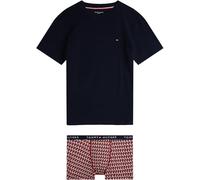 Tommy Hilfiger Set de Regalo Chicos Boxed Camiseta de Manga Corta & Calzoncillos bóxer Trunks, Multicolor (Desert Sky/Flag Geo AOP), 4-5 Años