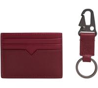 Tommy Hilfiger Set de Regalo Hombre Crest Tarjetero y Llavero, Rojo (Deep Rouge), Talla Única