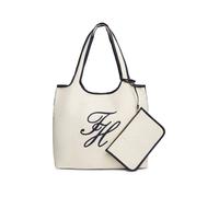 TOMMY HILFIGER Shopper azul oscuro / blanco natural One Size azul oscuro / blanco natural