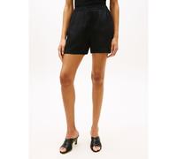 TOMMY HILFIGER Shorts de lino con cintura elástica. Color Negro