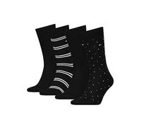 Tommy Hilfiger - Skarpetki męskie TH 701224441002 TH 4P TIN GIFTBOX STRIPE DOT Czarne - 701224441002 - 39/42