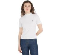 Tommy Hilfiger Slim Cody C-nk SS Ww0ww40587 Camiseta, Blanco (Ecru), L para Mujer