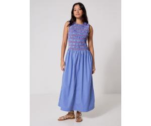 Tommy Hilfiger Smocking Stripe Ns Midi Dress L Azul