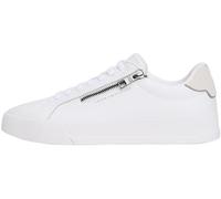 Tommy Hilfiger Sneaker con Suela Cupsole Hombre Court Zip de Piel, Blanco (White), 40