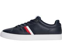 Tommy Hilfiger Sneaker con Suela Cupsole Hombre Icon Court Stripes de Piel, Azul (Desert Sky), 46