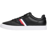 Tommy Hilfiger Sneaker con Suela Cupsole Hombre Icon Court Stripes de Piel, Negro (Black), 42