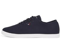 Tommy Hilfiger Sneaker con suela cupsole Mujer Canvas Lace Up elegante, Azul (Space Blue), 36