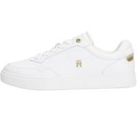 Tommy Hilfiger Sneaker con Suela Cupsole Mujer Essential Elevated Court de Piel, Blanco (White/Gold), 41