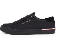 Tommy Hilfiger Sneaker con Suela Vulcanizada Hombre Core Corporate Canvas Low Top, Negro (Black), 41