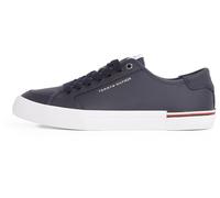 Tommy Hilfiger Sneaker con suela vulcanizada Hombre Core Corporate Leather Low Top, Azul (Desert Sky), 43