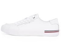 Tommy Hilfiger Sneaker con Suela Vulcanizada Hombre Core Corporate Leather Low Top, Blanco (White), 42