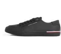 Tommy Hilfiger Sneaker con Suela Vulcanizada Hombre Core Corporate Leather Low Top, Negro (Black), 42