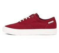 Tommy Hilfiger Sneaker con Suela Vulcanizada Hombre Low Oxford Twill con Logotipo, Rojo (Rouge), 44