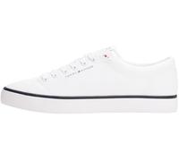 Tommy Hilfiger Sneaker con Suela Vulcanizada Hombre Mesh Low Top, Blanco (White), 45