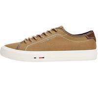 Tommy Hilfiger Sneaker con suela vulcanizada Hombre Street Canvas con logotipo, Marrón (Rooted Brown), 40