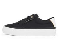 Tommy Hilfiger Sneaker con Suela Vulcanizada Mujer Essential Textile Plateau, Negro (Black), 42