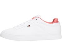 Tommy Hilfiger Sneaker con suela vulcanizada Mujer Sneaker Sporty Low Top, Multicolor (White/Washed Cherry), 37