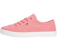 Tommy Hilfiger Sneaker con Suela Vulcanizada Mujer Washed Canvas Low Top, Rojo (Washed Cherry), 37