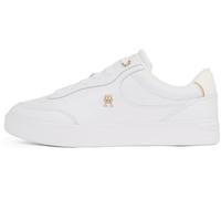 Tommy Hilfiger Sneaker Court Mujer Essential Chic de Piel, Blanco (White), 37