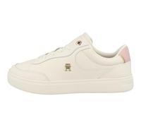 Tommy Hilfiger Sneaker Court Mujer Essential Chic de Piel, Marfil (Ancient White), 38