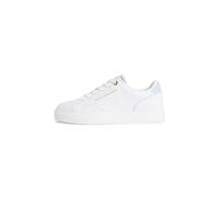 Tommy Hilfiger TH Feminine Cupsole Leather FW0FW09105 Low Top, Beige (Blanco/Azul briso), 4