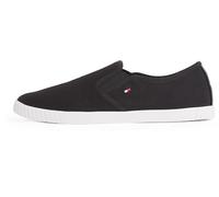 Tommy Hilfiger Sneaker Tipo mocasín Mujer Canvas Slip-On sin Cordones, Negro (Black), 38