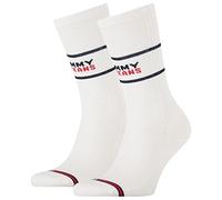 Tommy Hilfiger Sock, Calcetín de tripulación unisex-adulto, White, 43-46
