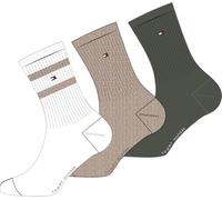 Tommy Hilfiger Sport Calcetines de tripulación, marrón Claro, 27-30 (Pack de 3) Unisex niños