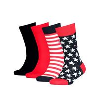 Tommy Hilfiger Stars & Stripes Calcetines clásicos, Tommy Original, 39-42 (Pack de 4) Unisex niños