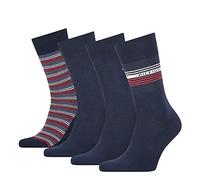 Tommy Hilfiger Stripe Men's Socks Gift Box Calcetines, Azul (Navy), 39-42 para Hombre