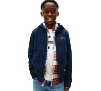 Tommy Hilfiger Sudadera Chicos con Cremallera y Bolsillo Canguro, Azul (Dark Night Navy), 7 Años
