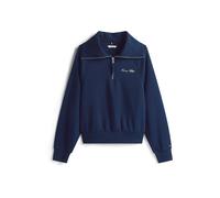 Tommy Hilfiger Sudadera con Cremallera Mujer Classic Script Fleece Media Cremallera, Azul (Dark Night Navy), S