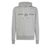 TOMMY HILFIGER Sudadera con capucha y logotipo de tejido polar flexible. Color Gris Jaspeado