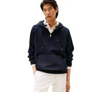 Tommy Hilfiger Sudadera con Cremallera Hombre Mix Media 1/4 Zip Bolsillo Canguro con Cierre, Azul (Desert Sky), XL