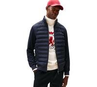 Tommy Hilfiger Sudadera con cremallera Hombre Mix Media Hooded Zip Through chaqueta acolchada, Azul (Desert Sky), XXL
