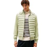 Tommy Hilfiger Sudadera con Cremallera Hombre Mix Media Hooded Zip Through Chaqueta Acolchada, Verde (Earth Sage), M
