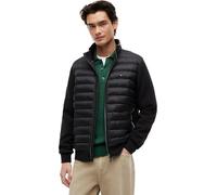 Tommy Hilfiger Sudadera con Cremallera Hombre Mix Media Stand Collar Chaqueta Acolchada, Negro (Black), XXL