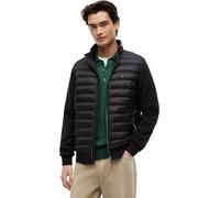 Tommy Hilfiger Sudadera con Cremallera Hombre Mix Media Stand Collar Chaqueta Acolchada, Negro (Black), L
