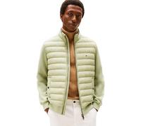 Tommy Hilfiger Sudadera con Cremallera Hombre Mix Media Stand Collar Chaqueta Acolchada, Verde (Earth Sage), M