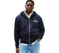 Tommy Hilfiger Sudadera con Cremallera Hombre Stacked Hooded de algodón, Azul (Desert Sky), 4XL