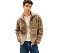 Tommy Hilfiger Sudadera con Cremallera Hombre Teddy Fleece Zip Through con Cuello Alto, Beige (Coastal Taupe), XXL