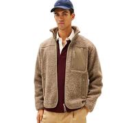 Tommy Hilfiger Sudadera con Cremallera Hombre Teddy Fleece Zip Through con Cuello Alto, Beige (Coastal Taupe), L