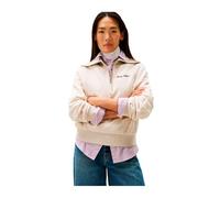 Tommy Hilfiger Sudadera con Cremallera Mujer Classic Script Fleece Media Cremallera, Marfil (Heather Oatmilk), 3XL