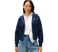 Tommy Hilfiger Sudadera con Cremallera Mujer Script Pique Zip-Up con Capucha, Azul (Dark Night Navy), XL