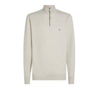 Tommy Hilfiger Chaqueta con Cremallera Hombre Essential Fleece 1/4 Zip con Cuello Marinero con Cremallera, Beige (Heathered Oatmilk), XL