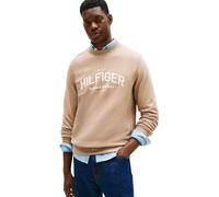 Tommy Hilfiger Sudadera Hombre Arch Crew Neck Regular Fit, Beige (Coastal Taupe), L