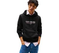 Tommy Hilfiger Sudadera Hombre Brand Love Hoodie de algodón, Negro (Black), XS