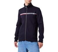 Tommy Hilfiger Sudadera Hombre Chest Stripe Zip Through con Cremallera y sin Capucha, Azul (Desert Sky), XS
