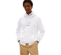 Tommy Hilfiger Sudadera Hombre Ithaca Flag Hoodie de algodón, Blanco (White), XS